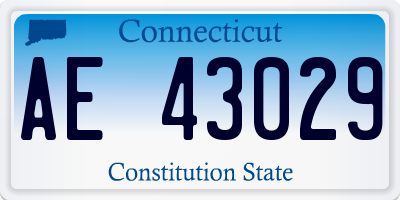 CT license plate AE43029