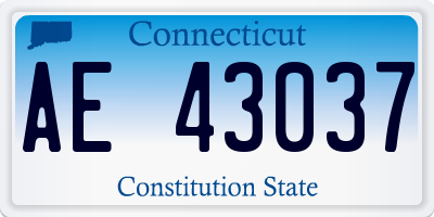 CT license plate AE43037