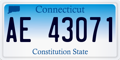 CT license plate AE43071