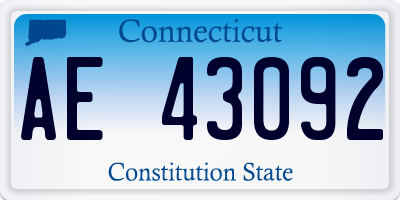 CT license plate AE43092