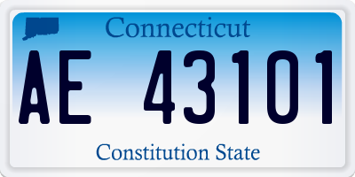 CT license plate AE43101