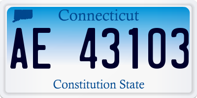 CT license plate AE43103