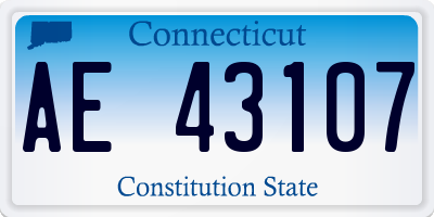 CT license plate AE43107