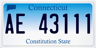 CT license plate AE43111