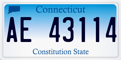 CT license plate AE43114