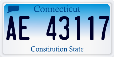 CT license plate AE43117