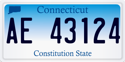 CT license plate AE43124