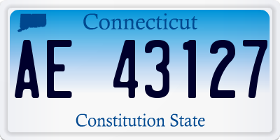 CT license plate AE43127