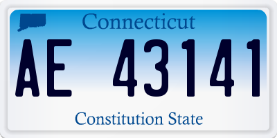 CT license plate AE43141