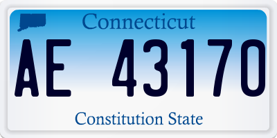 CT license plate AE43170