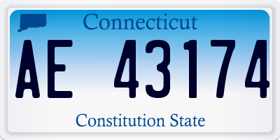 CT license plate AE43174