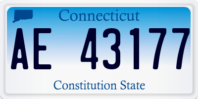 CT license plate AE43177