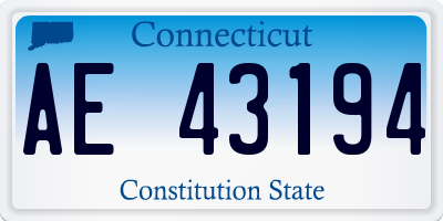 CT license plate AE43194