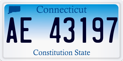 CT license plate AE43197