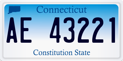 CT license plate AE43221