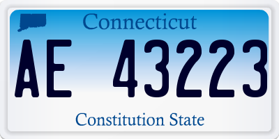 CT license plate AE43223