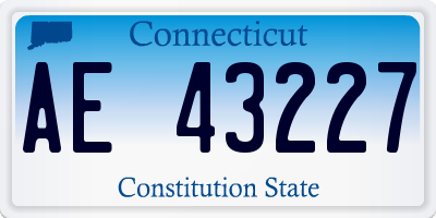 CT license plate AE43227
