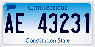 CT license plate AE43231