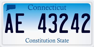 CT license plate AE43242