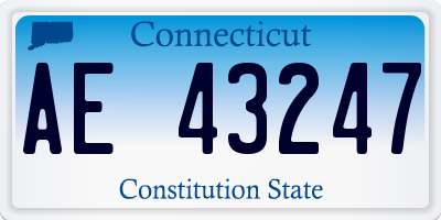 CT license plate AE43247