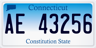CT license plate AE43256
