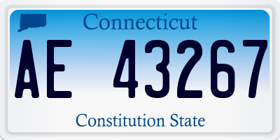 CT license plate AE43267