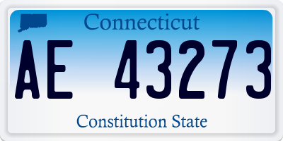 CT license plate AE43273