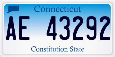 CT license plate AE43292