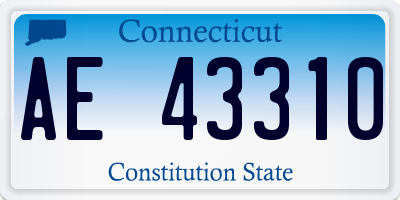 CT license plate AE43310