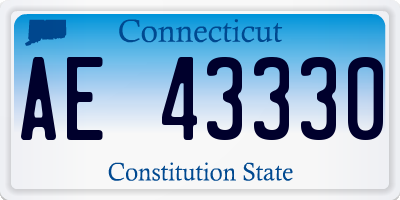 CT license plate AE43330
