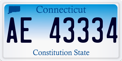 CT license plate AE43334