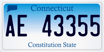 CT license plate AE43355