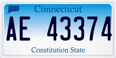 CT license plate AE43374