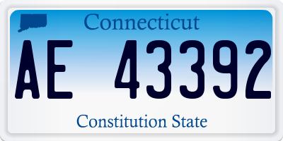 CT license plate AE43392