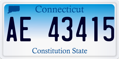 CT license plate AE43415