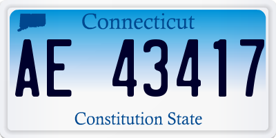 CT license plate AE43417