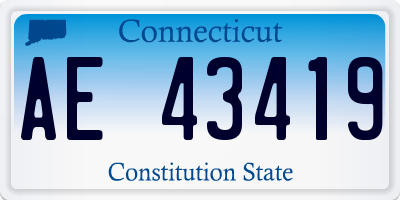 CT license plate AE43419