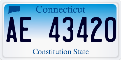 CT license plate AE43420