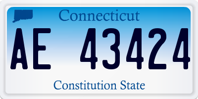 CT license plate AE43424