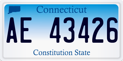 CT license plate AE43426