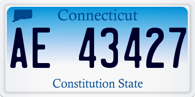 CT license plate AE43427