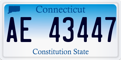 CT license plate AE43447