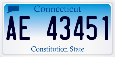 CT license plate AE43451