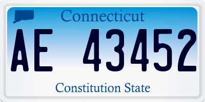 CT license plate AE43452