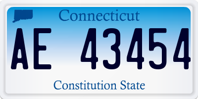 CT license plate AE43454
