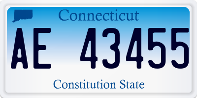 CT license plate AE43455
