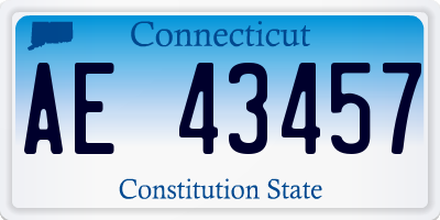 CT license plate AE43457