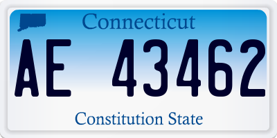 CT license plate AE43462