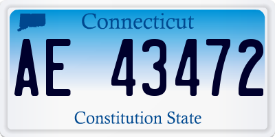CT license plate AE43472