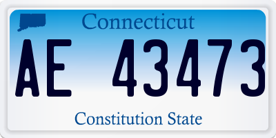 CT license plate AE43473